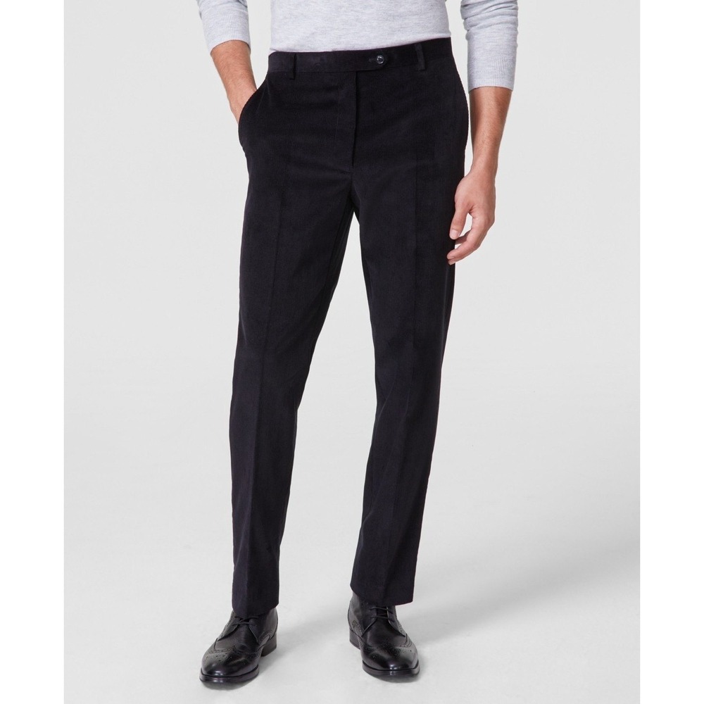 Tommy Hilfiger Mens Drew Pants 38x34 Black‎ Corduroy Quiet Luxury Tailored NWT